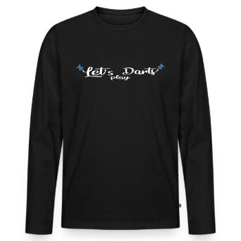 Lets play Fléchettes / Jouer de cadeaux - T-shirt manches longues Premium bio Homme - noir - Devant - Nico (187cm)