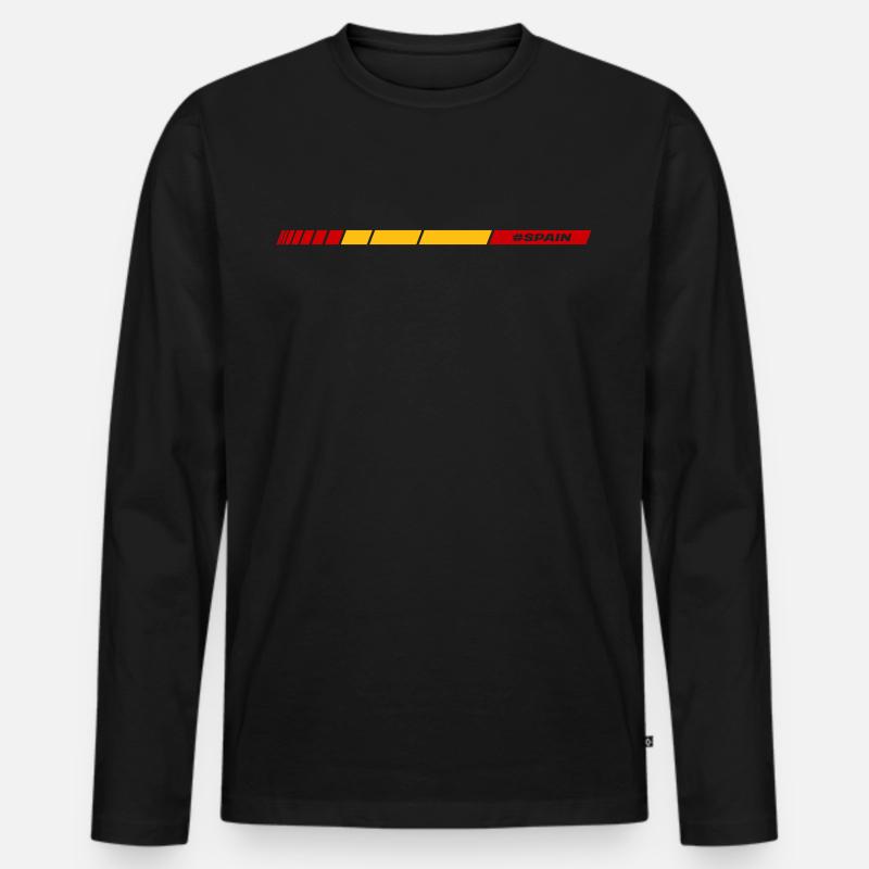 Spain - Männer Premium Bio Langarmshirt - Schwarz
