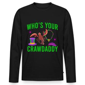 Mardi Gras - Men's Premium Organic Long Sleeve Shirt - black - Front - Nico (187cm)