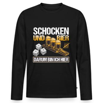 Schocken Und Bier Trinkspiel Würfelspiel Knobeln - Männer Premium Bio Langarmshirt - Schwarz - Vorne - Nico (187cm)