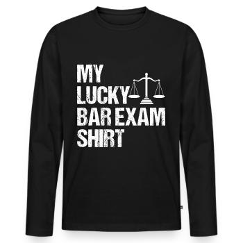 Ma chance à l’examen du barreau - T-shirt manches longues Premium bio Homme - noir - Devant - Nico (187cm)