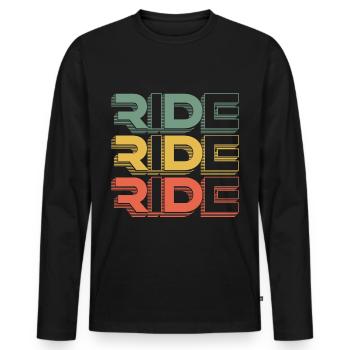 RIDE MTB Vintage Mountainbike Retro - Männer Premium Bio Langarmshirt - Schwarz - Vorne - Nico (187cm)