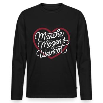 Manche mögens weinrot - Männer Premium Bio Langarmshirt - Schwarz - Vorne - Nico (187cm)