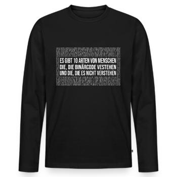 Informatiker binär Informatik Student Entwickler - Männer Premium Bio Langarmshirt - Schwarz - Vorne - Nico (187cm)