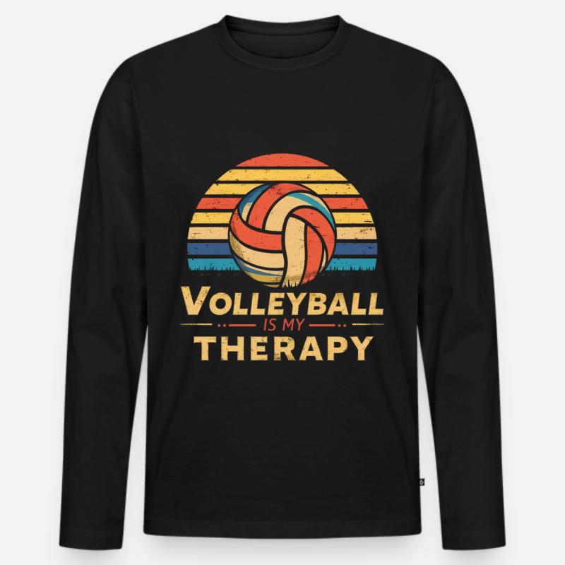 Volleyball - Männer Premium Bio Langarmshirt - Schwarz