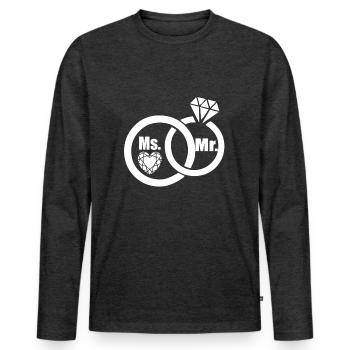 Wedding - Men's Premium Organic Long Sleeve Shirt - heather anthracite - Front - Nico (187cm)
