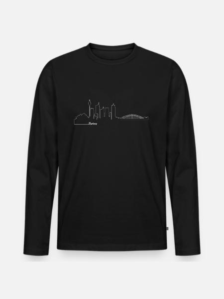 Sydney Skyline AustraliaLove - Men's Premium Organic Long Sleeve Shirt - black