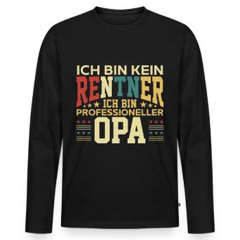 Rentner - Professioneller Opa Ruhestand Pensionist - Männer Premium Bio Langarmshirt - Schwarz - Vorne - Nico (187cm)