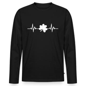 Heartbeat Irisch. Fröhlichen St Patrick Tag! - Männer Premium Bio Langarmshirt - Schwarz - Vorne - Nico (187cm)