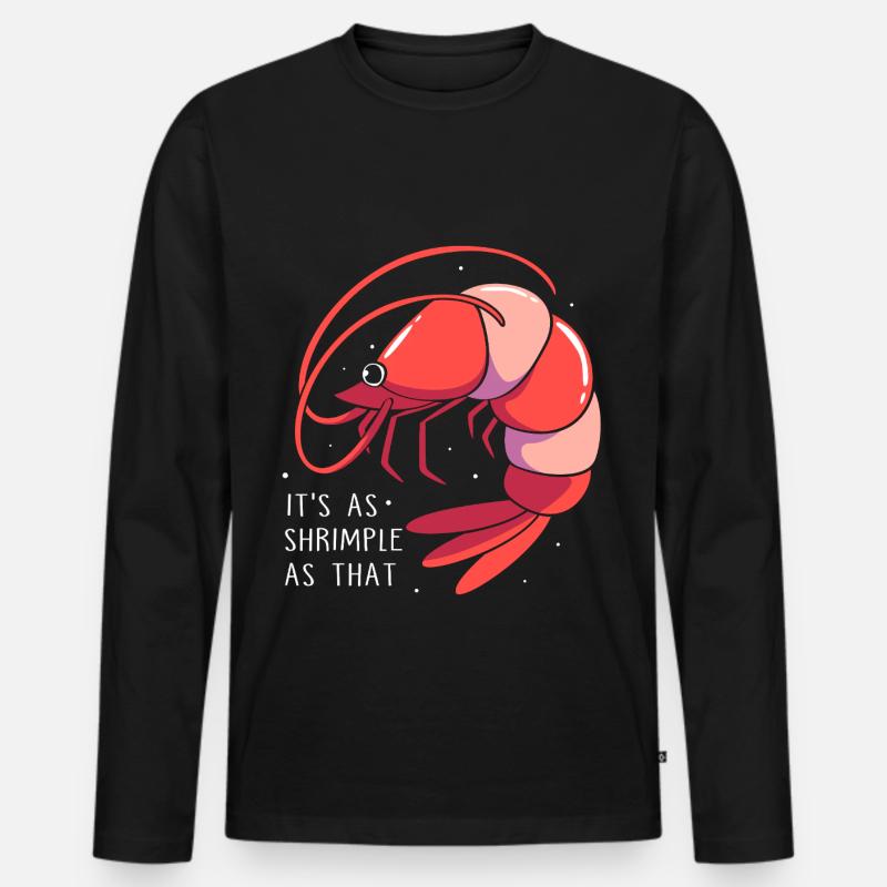 Shrimp Languste Meeresfrüchte Krabbe - Männer Premium Bio Langarmshirt - Schwarz