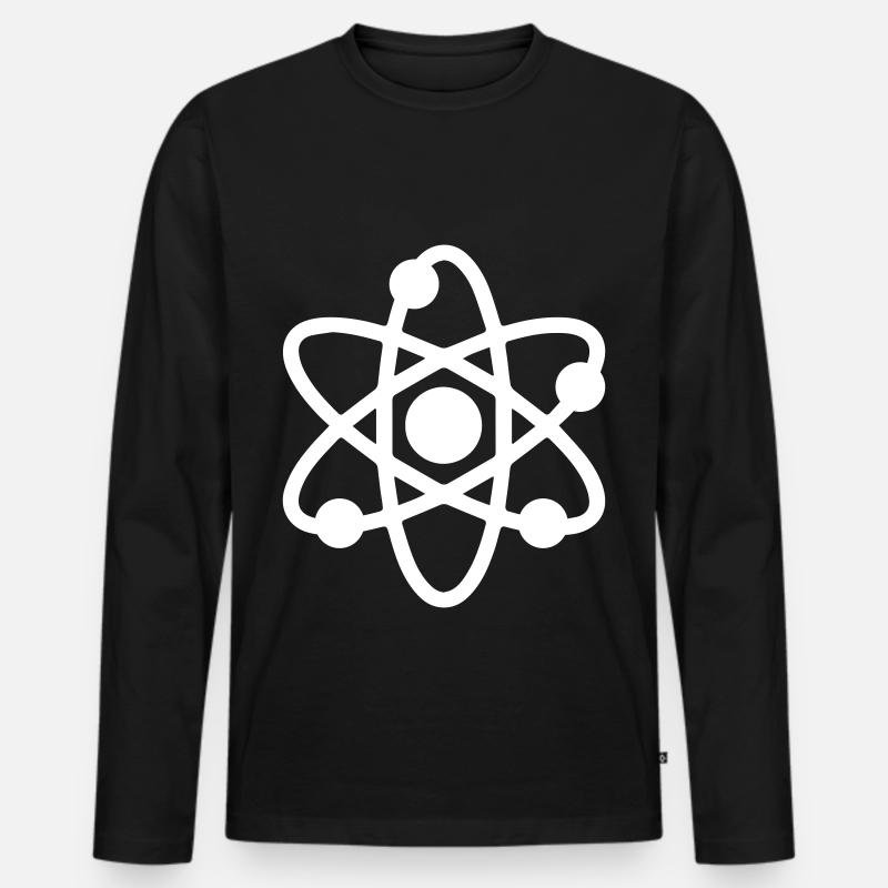 Atom Symbol - Männer Premium Bio Langarmshirt - Schwarz