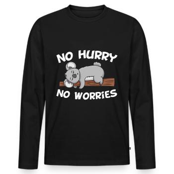 Relax Koala Bear Chill Relax Gift - Men's Premium Organic Long Sleeve Shirt - black - Front - Nico (187cm)