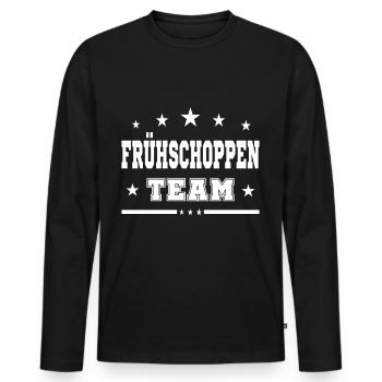 Frühshoppen Team für Männer - Männer Premium Bio Langarmshirt - Schwarz - Vorne - Nico (187cm)
