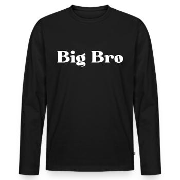 BIG BRO. BIG BROTHER - Men's Premium Organic Long Sleeve Shirt - black - Front - Nico (187cm)