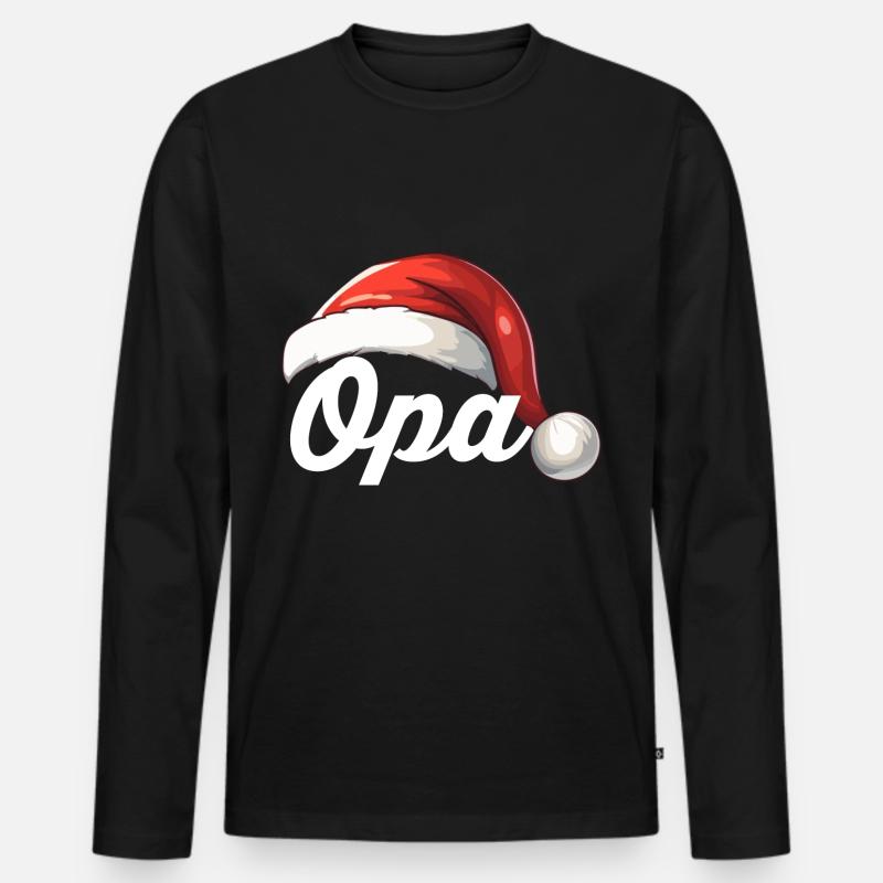 Opa - Männer Premium Bio Langarmshirt - Schwarz