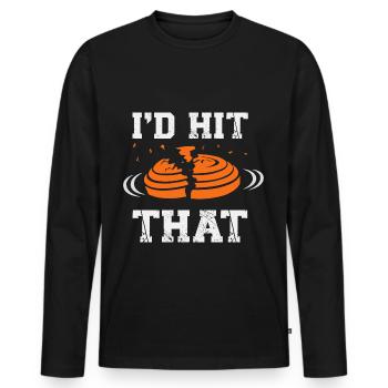Clay Pigeon Shooting Sports Gift Idea - Men's Premium Organic Long Sleeve Shirt - black - Front - Nico (187cm)