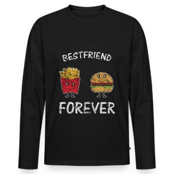 Meilleur repas des amis - T-shirt manches longues Premium bio Homme - noir - Devant - Nico (187cm)