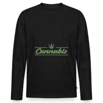 Weed marijuana gift idea - Men's Premium Organic Long Sleeve Shirt - black - Front - Nico (187cm)