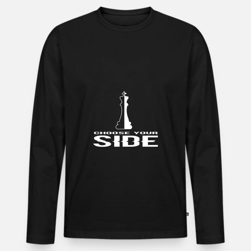 Schach - Männer Premium Bio Langarmshirt - Schwarz