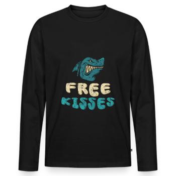 Underwater diving gift idea - Men's Premium Organic Long Sleeve Shirt - black - Front - Nico (187cm)