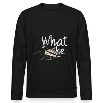 Canard disant - T-shirt manches longues Premium bio Homme - noir - Devant - Nico (187cm)