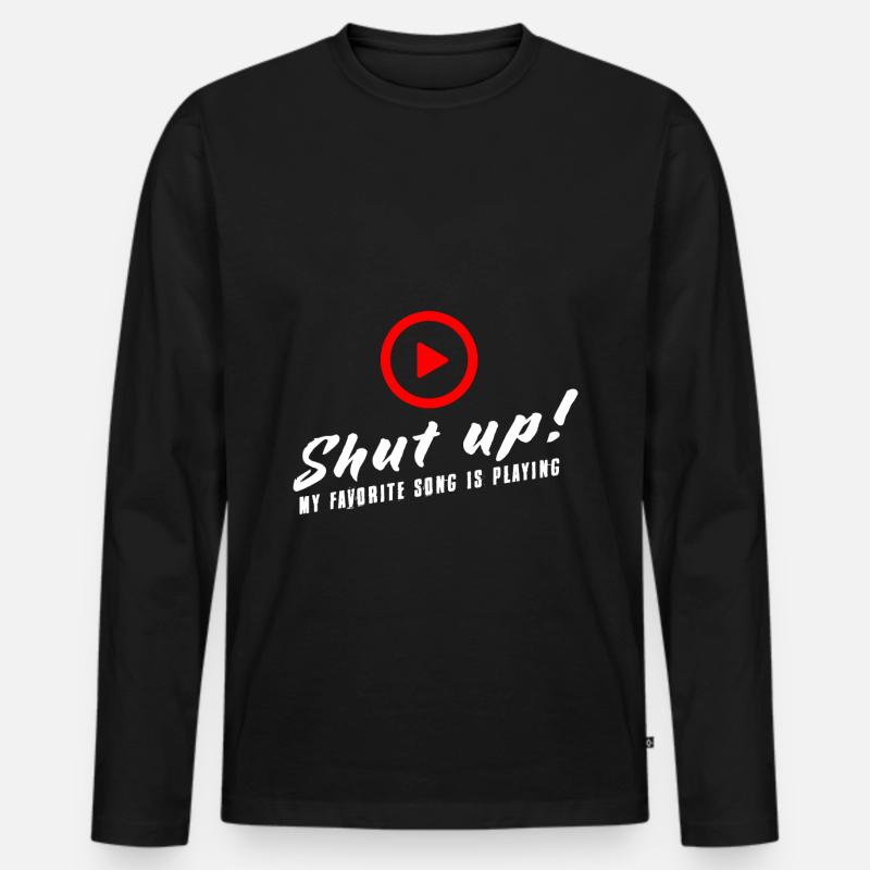 Musik Musiker Kopfhörer Geschenkidee - Männer Premium Bio Langarmshirt - Schwarz