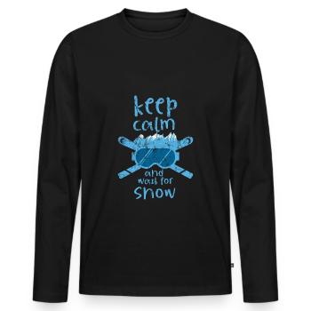 ski - Men's Premium Organic Long Sleeve Shirt - black - Front - Nico (187cm)