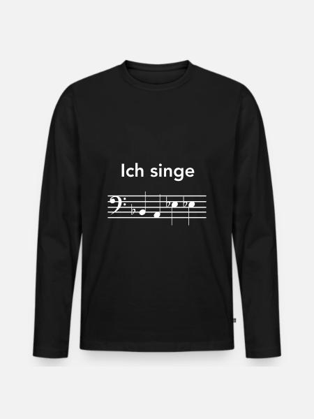 Ich singe Bass - Männer Premium Bio Langarmshirt - Schwarz