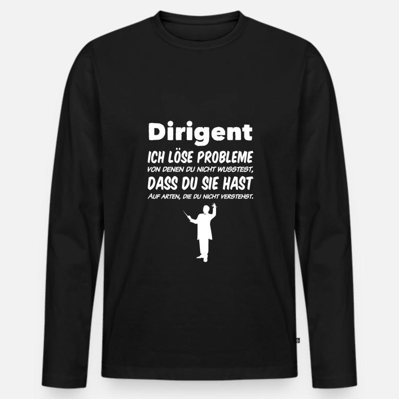Dirigent Ich löse Problem - Männer Premium Bio Langarmshirt - Schwarz