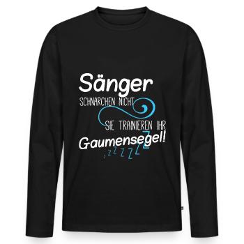 Sänger schnarchen nicht - Männer Premium Bio Langarmshirt - Schwarz - Vorne - Nico (187cm)