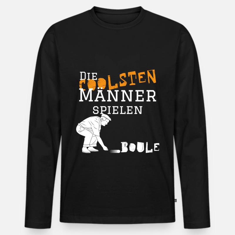 Die coolsten_Männer_Boule - Männer Premium Bio Langarmshirt - Schwarz