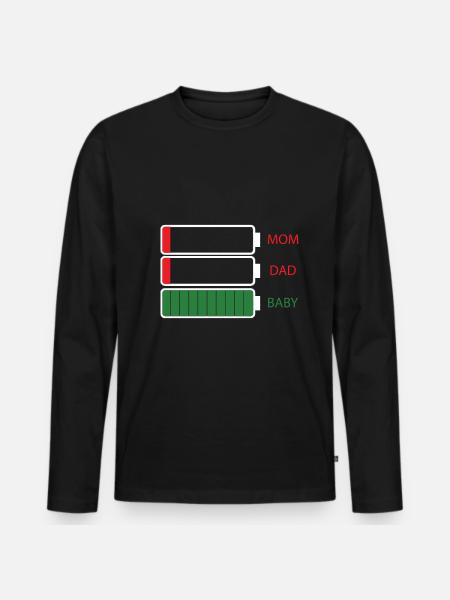 Mom Dad Baby - Men's Premium Organic Long Sleeve Shirt - black