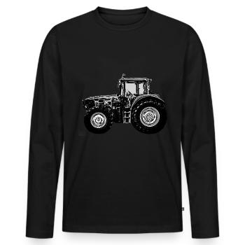Steyr Traktor Steyr Austria /Landwirt / Dorfkind - Männer Premium Bio Langarmshirt - Schwarz - Vorne - Nico (187cm)