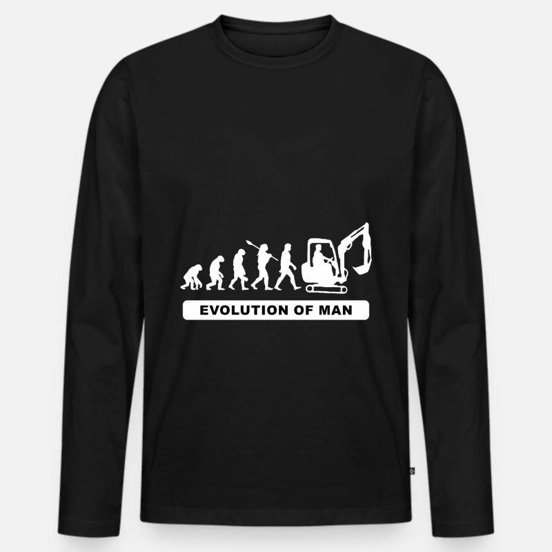 Baggerfahrer Shirts/Baggerfahrer Sprüche/Excavator - Männer Premium Bio Langarmshirt - Schwarz