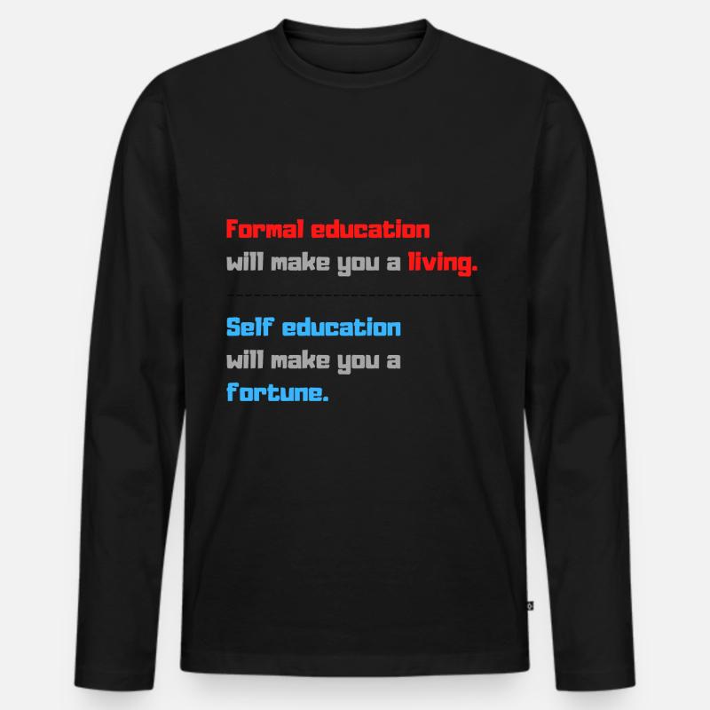 Zitate Bildungsangebot - Männer Premium Bio Langarmshirt - Schwarz