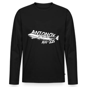 Antonov AN-225 avion fret aérien stratégique - T-shirt manches longues Premium bio Homme - noir - Devant - Nico (187cm)