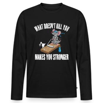 Entraînement amusant de souris Mousetrap Fitness Workout - T-shirt manches longues Premium bio Homme - noir - Devant - Nico (187cm)