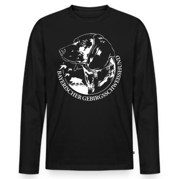 BAVARIAN MOUNTAIN SWEAT DOG Hunting Dogs Wilsigns - Men's Premium Organic Long Sleeve Shirt - black - Front - Nico (187cm)