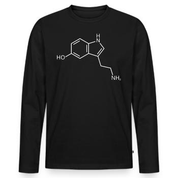 Serotonin Struktur Chemie Glück - Männer Premium Bio Langarmshirt - Schwarz - Vorne - Nico (187cm)