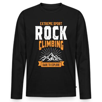 Conception d'escalade - T-shirt manches longues Premium bio Homme - noir - Devant - Nico (187cm)