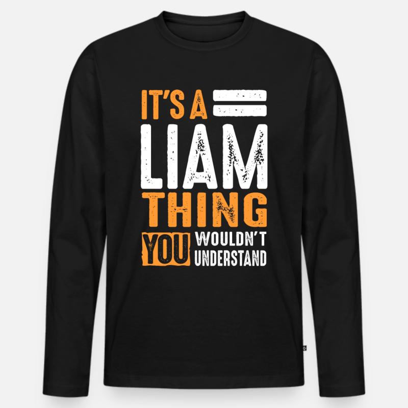 Es ist eine Liam-Sache - Männer Premium Bio Langarmshirt - Schwarz
