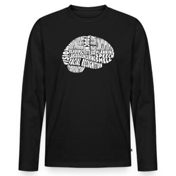 Gehirn Bereiche Funktionen - Männer Premium Bio Langarmshirt - Schwarz - Vorne - Nico (187cm)