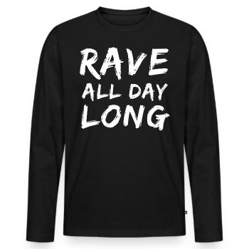 Raver / Rave / Gabber / Speedcore Raver Uptempo - Men's Premium Organic Long Sleeve Shirt - black - Front - Nico (187cm)