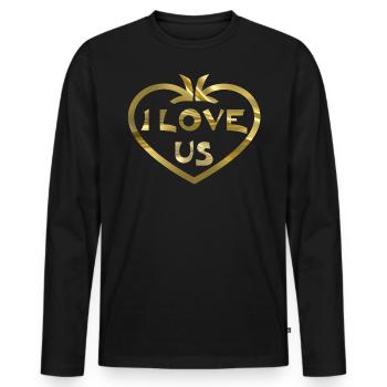 Je nous aime - T-shirt manches longues Premium bio Homme - noir - Devant - Nico (187cm)