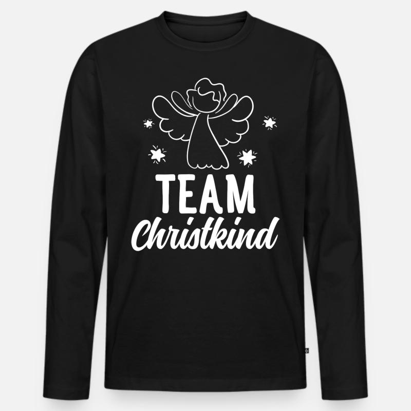 Team Christkind - Männer Premium Bio Langarmshirt - Schwarz