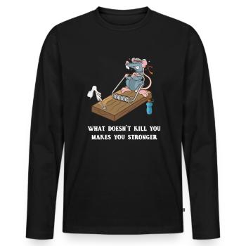 Entraînement amusant de souris Mousetrap Fitness Workout - T-shirt manches longues Premium bio Homme - noir - Devant - Nico (187cm)