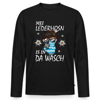 Bayern Traditionales Outfit Trachten Spruch Design - Männer Premium Bio Langarmshirt - Schwarz - Vorne - Nico (187cm)