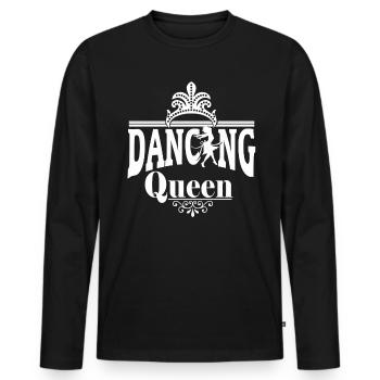 Crown Dancing Dancing Queen avec Dancer - T-shirt manches longues Premium bio Homme - noir - Devant - Nico (187cm)