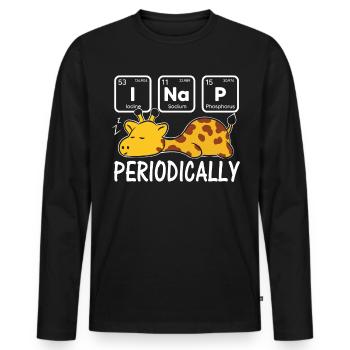 Schlafshirt Giraffe Chemie Elemente I NAP Periodic - Männer Premium Bio Langarmshirt - Schwarz - Vorne - Nico (187cm)