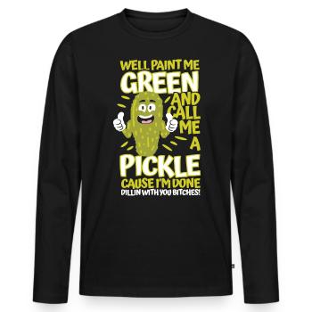 Aneth Nice me met vert et m’appelle concombre - T-shirt manches longues Premium bio Homme - noir - Devant - Nico (187cm)